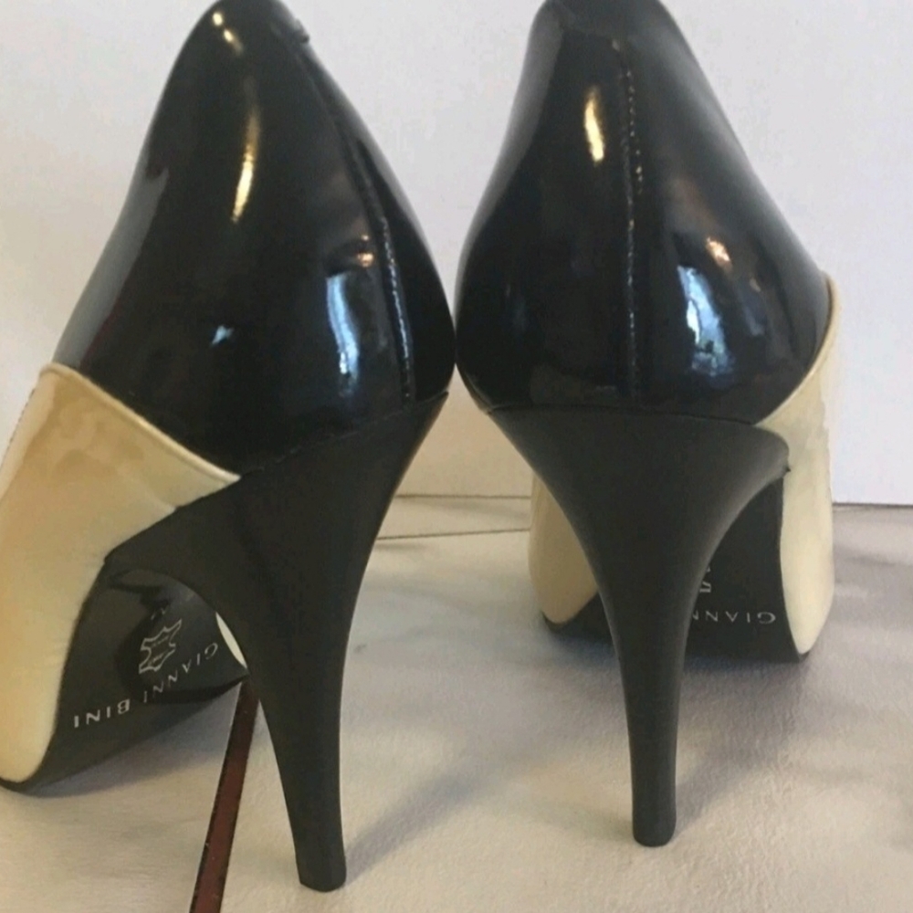 Yellow,Black Peep Toe Heel ,by GIANNA BINNI S 8 1/2 - Picture 4 of 6